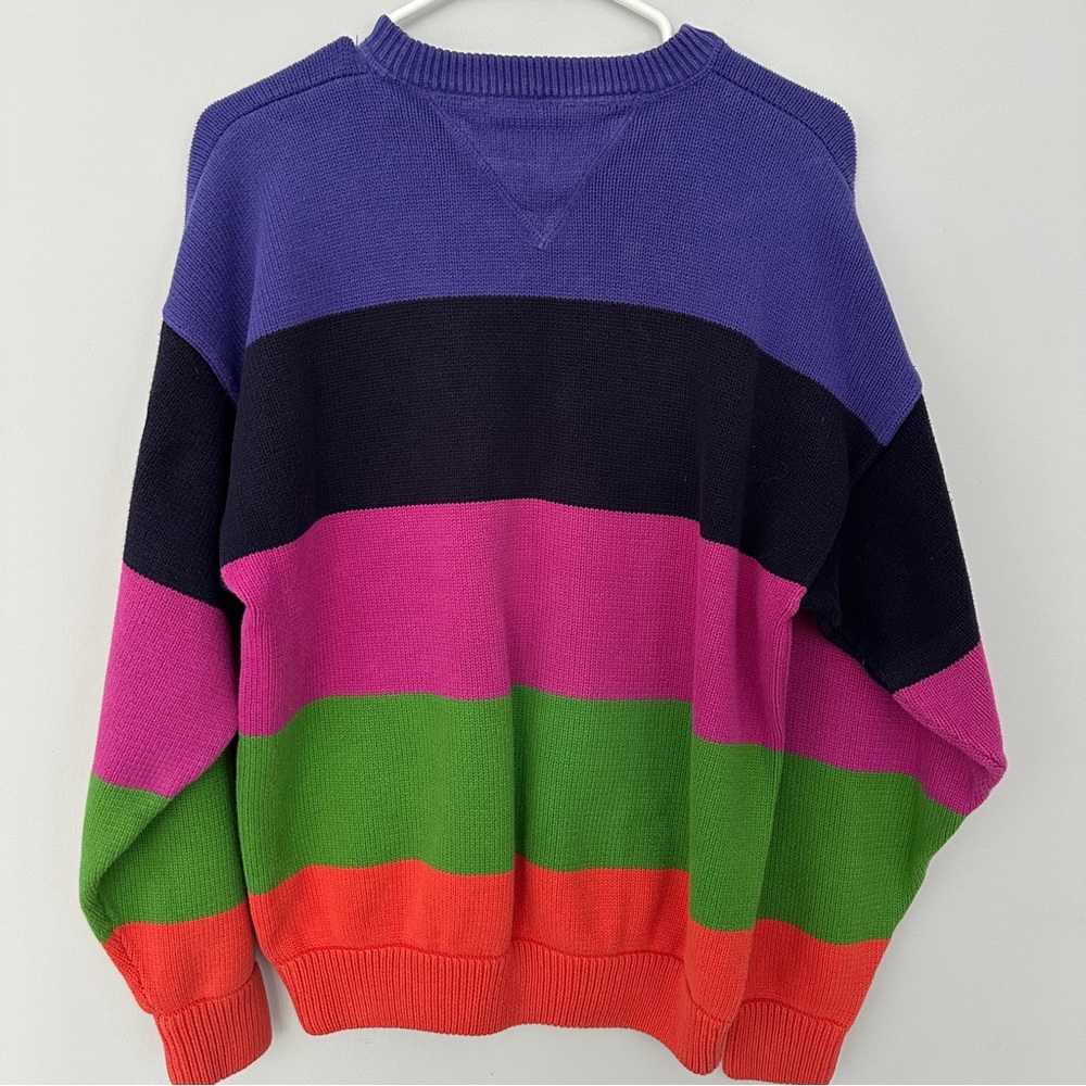 Tommy Hilfiger Vintage Colorblock Unisex Sweater Logo Size Medium